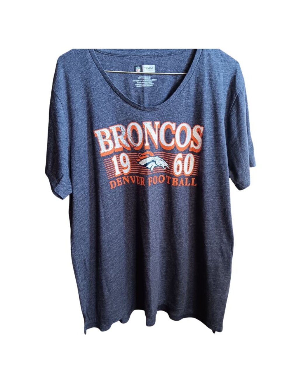 Denver Broncos 1960 Football Womens 2XL Gray NFL Team Apparel Tee